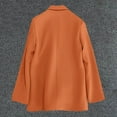 thumbnail image 4 of Business Casual Outfits for Women Blazer Suit Jackets Notched Collar Double Breasted Polyester Liner Work Office Wear (L, Orange), 4 of 5