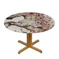 thumbnail image 3 of Orinice Horse Floral Design Cross Stitch Round Table Cover Stain Resistant Washable Indoor Outdoor Tablecloth Kitchen Dining Wedding Parties Waterproof 100% Polyester Fiber 42-46, 3 of 8