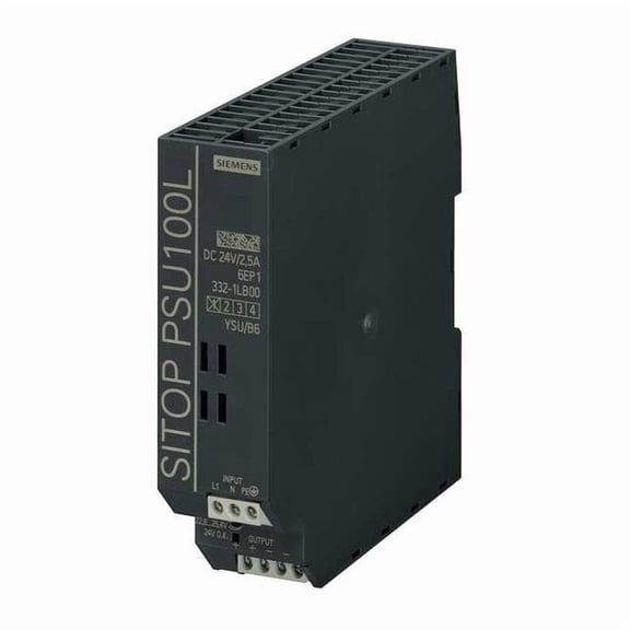 Siemens DC Power Supply, 120/230V AC, 24V DC, 60 W, 2.5 A, DIN Rail 6EP13321LB00
