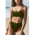 thumbnail image 4 of HSHDLDF Womens Scoop Neck Cut Out Front Lace Up Back High Cut Monokini One Piece Swimsuit, 4 of 4