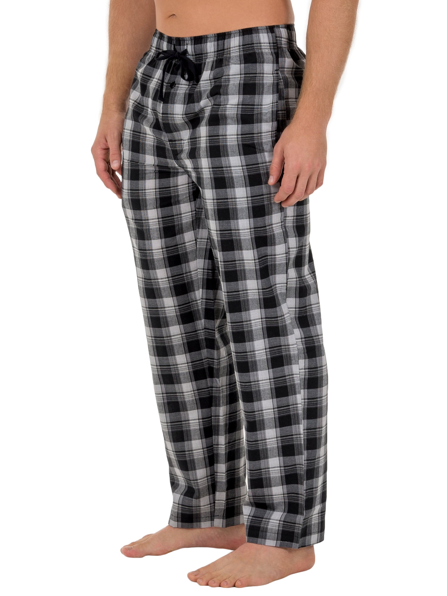 Microsanded Woven Plaid Pajama Pants 