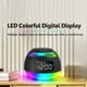 thumbnail image 2 of Reloj Despertador Portátil con Luz LED RGB, Receptor de Radio con Luz Colorida, Altavoz Inalámbrico Bluetooth con Doble Alarma y Función de Repetición, B, 2 of 5