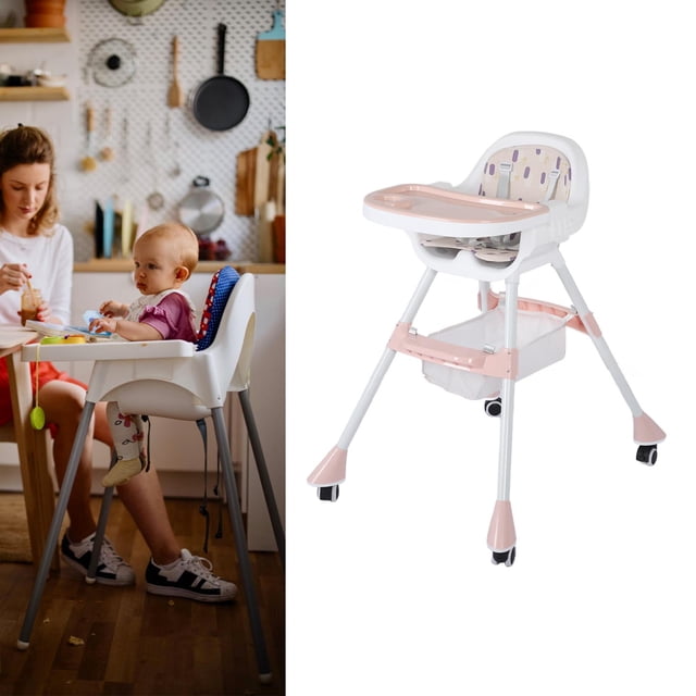 Trona para bebé, trona plegable para bebé, trona para bebé con bandeja, trona para bebé diseñada a medida