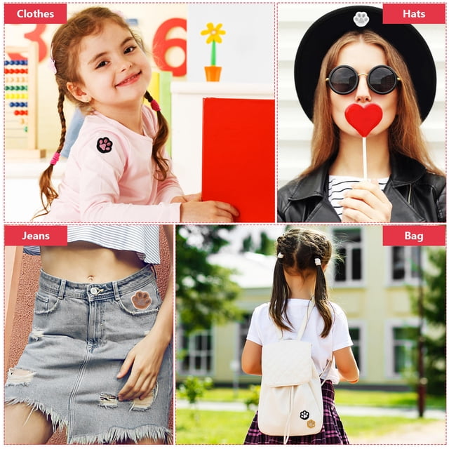 OUNONA 7Ud Parches Para Ropa Con De Huellas Para Jeans Y Chaquetas En Colores Surtidos