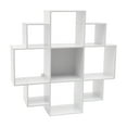 thumbnail image 3 of TFCFL 9 Compartments Bookcase White Open Book Shelf Bookcase Wall Mounted Bookshelf Storage Organizer, 3 of 24