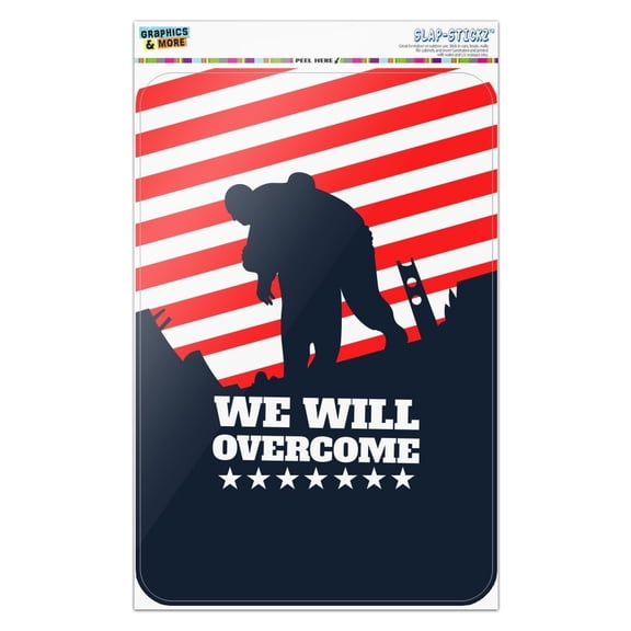 We Will Overcome USA Soldiers First Responders Police Firefighter America Home Business Office Sign