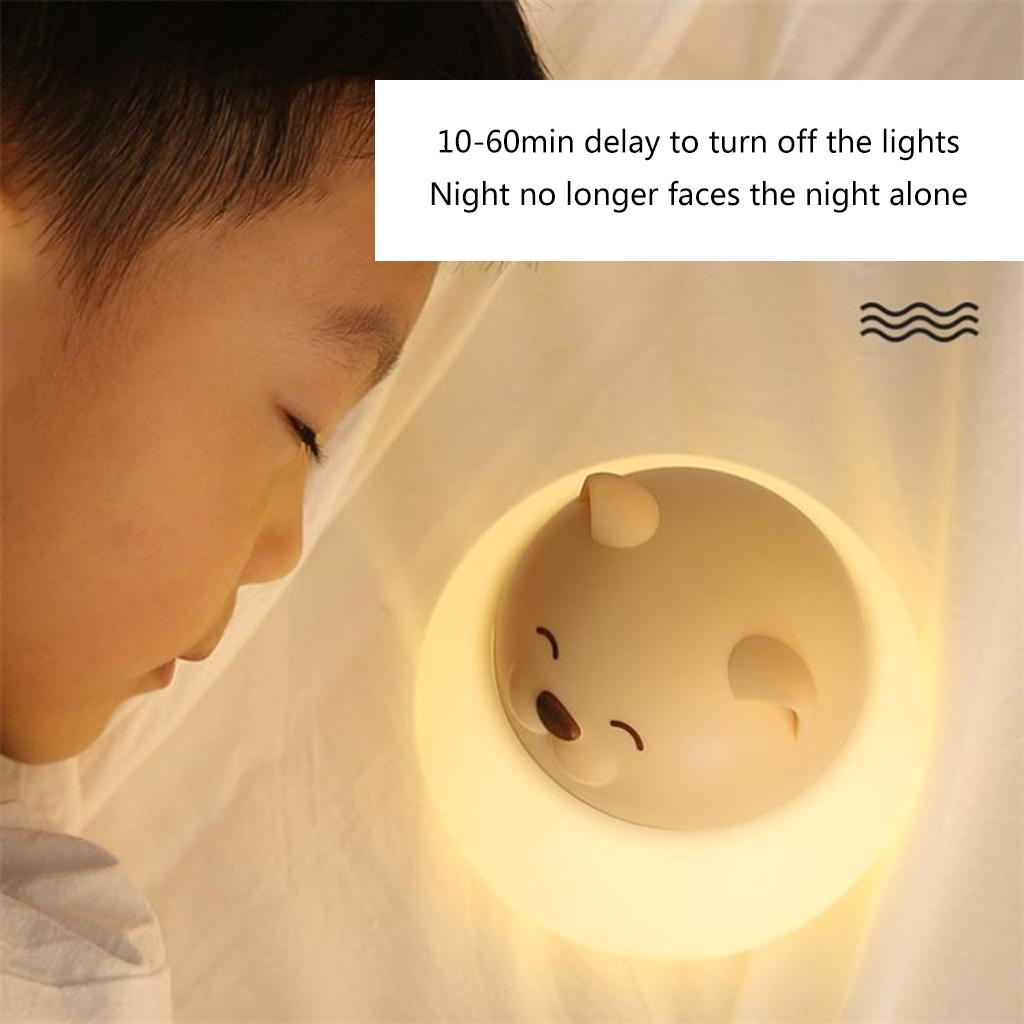 Piggy Silicone Night Light Bedroom Child Nursing Night Light USB Rechargeable Bedside Sleeping Night Lamp for Kid