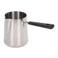thumbnail image 5 of Milk Frothing Jug 201 Stainless Steel Long Handle Easy Cleaning Glossy Texture Scale Design Coffee Pitcher Jug for DIY Cooking 600ML, 5 of 5