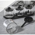 thumbnail image 3 of Glass Condiment Jar Spice Container with Lids and Spoons,Tray, for Kitchen, Counter, Food Storage.(Set of 3), 3 of 4
