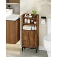 thumbnail image 4 of Bathroom Storage Cabinet, Small Floor Cabinet with 2 Door and Shelves, Toilet Paper Cabinets, Bathroom Organizer with Adjustable Shelf, for Small Spaces Rustic Brown 7.9"D x 14.6"W x 32.7"H, 4 of 17