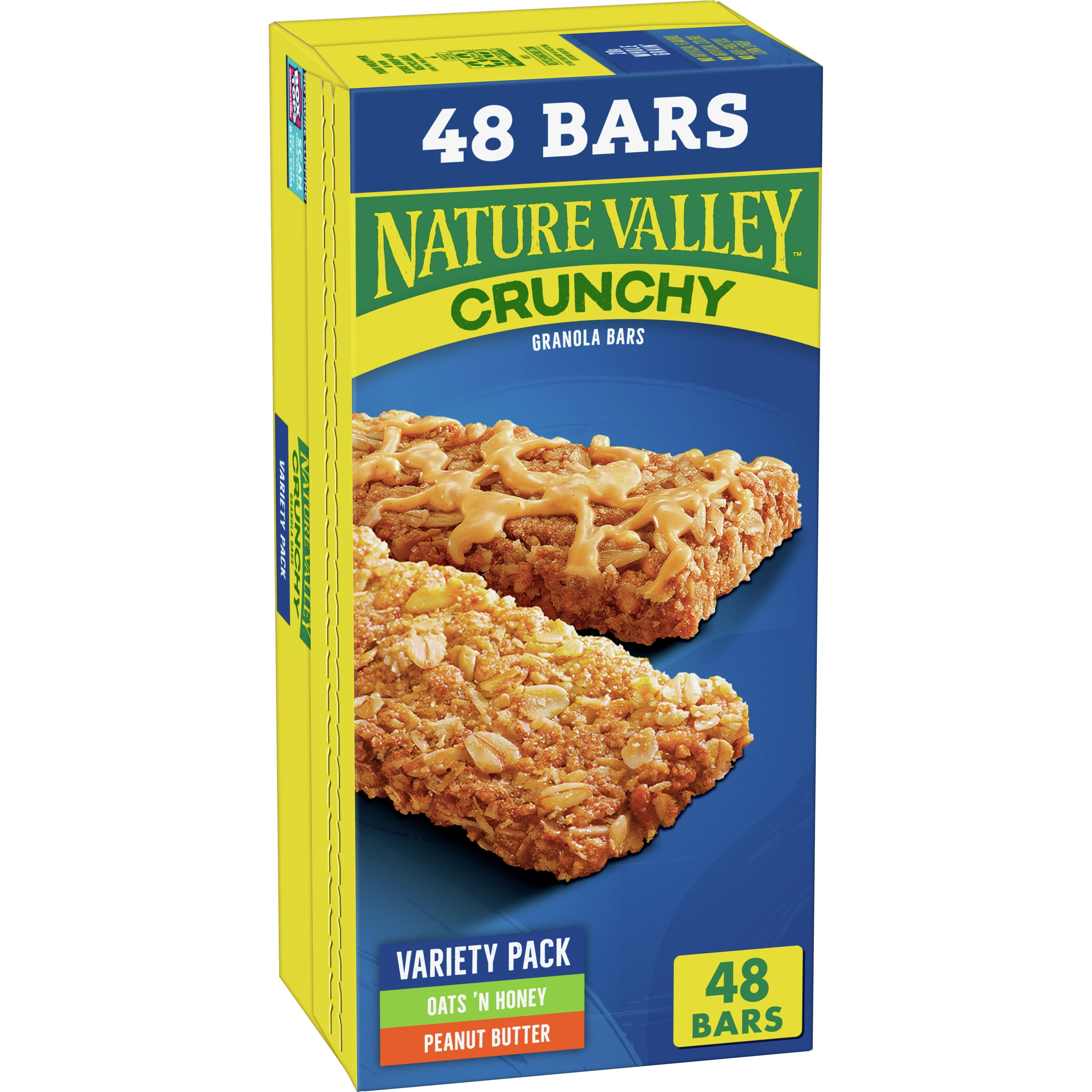 Nature Valley Crunchy Granola Bars, Oats & Honey and Peanut Butter, 48 ct