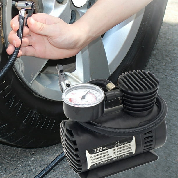 Compresseur d'air de pneu, mini compresseur d'air portable 12 volts pour  voiture, 300 psi, pompe d'infalteur de pneu électrique pour vélos,  voitures