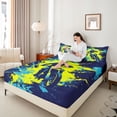 thumbnail image 4 of Homewish Dirt Bike Twin Sheet Sets 3pcs for Boys Girls,Extreme Sport Twin Fitted Sheet Microfiber,Graffiti Splash Breathable Flat Sheet,Ultra Soft Home Decor, 4 of 7