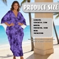 thumbnail image 7 of Xoenoiee Purple Tie Dye Print Plus Size Kaftan Dress for Women Casual Caftan Bathing Swim Cover Up V Neck Boho Maxi Beach Dress Lightweight Loungewear, 7 of 7