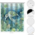 thumbnail image 2 of Sea Turtle Shower Curtain, Ocean Shower Curtain, Underwater Animals Green Sea Plant Shower Curtain Set Waterproof Bath Curtain Boys Kids Bathroom Decor with 12 Hooks, 72x72 inches, 2 of 6