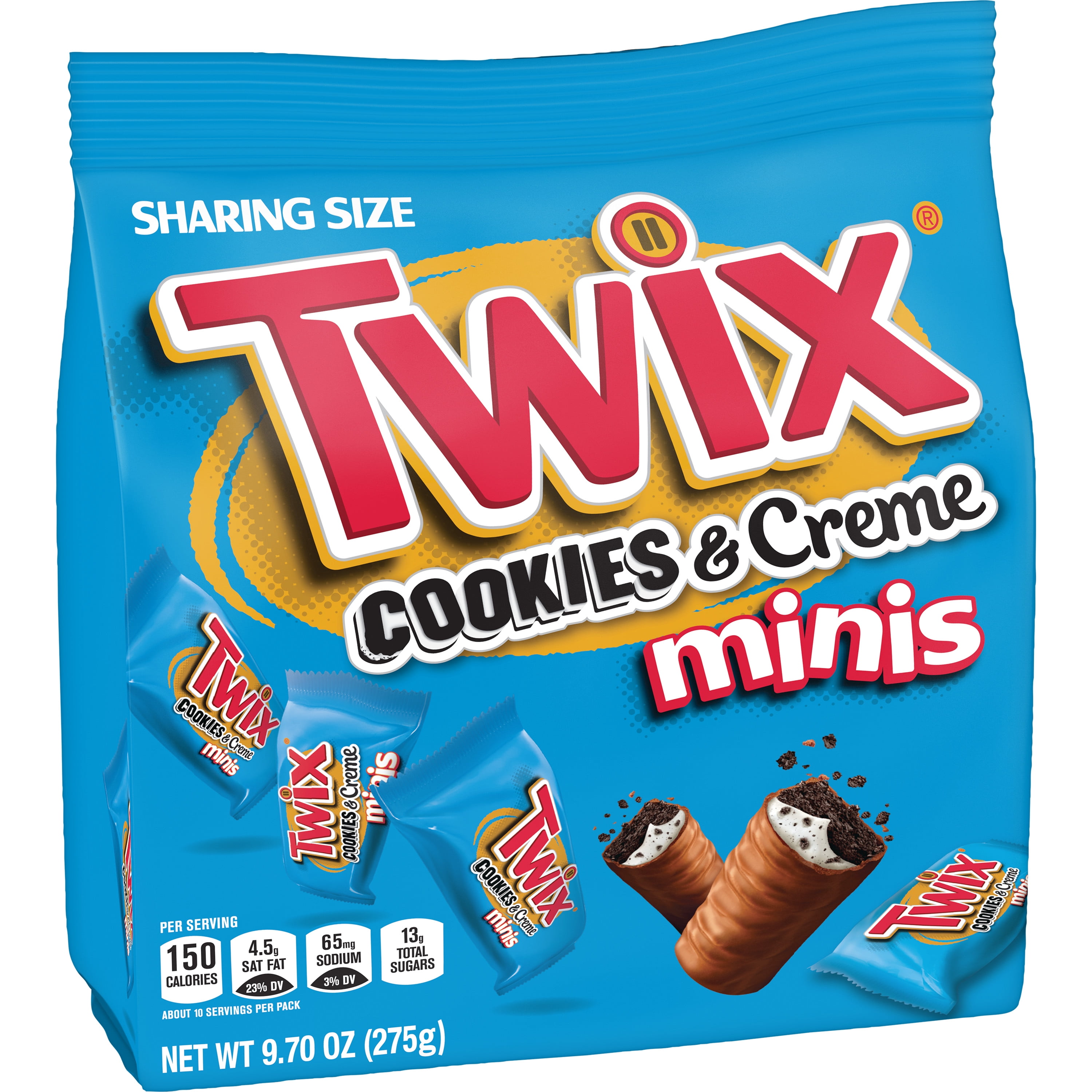 TWIX Minis Cookies and Creme Chocolate Candy Bars, 9.7- Ounce Bag