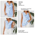 thumbnail image 3 of Top sin mangas para mujer, ropa de moda holgada de Color sólido con cuello libre para compras de viaje, 3 of 8