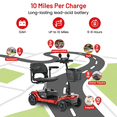 thumbnail image 2 of SEIZEEN Mobility Scooter for Seniors Adults, Heavy-Duty Foldable Electric Powered Scooter, 360° Swivel Adjustable Seat, 330 lb Capacity, 12.5 Miles Range, LED Headlight, Red, 2 of 7