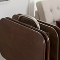thumbnail image 4 of Burke Folding Tray Table Set with Stand, 5 Pieces, Dark Cherry and White, 4 of 17