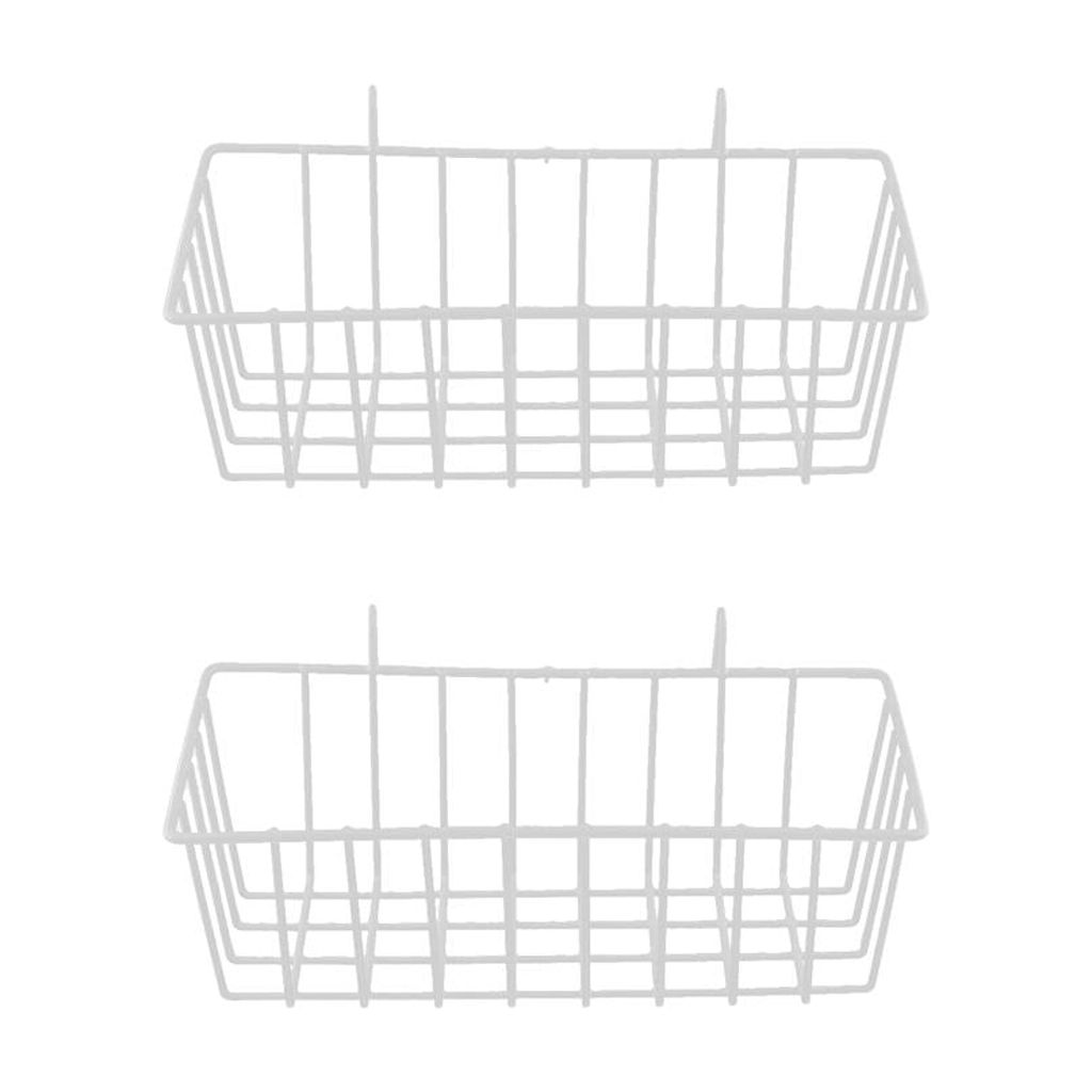 2Pcs Style Grid Tall Storage Basket Metal Wire Hanging Basket for