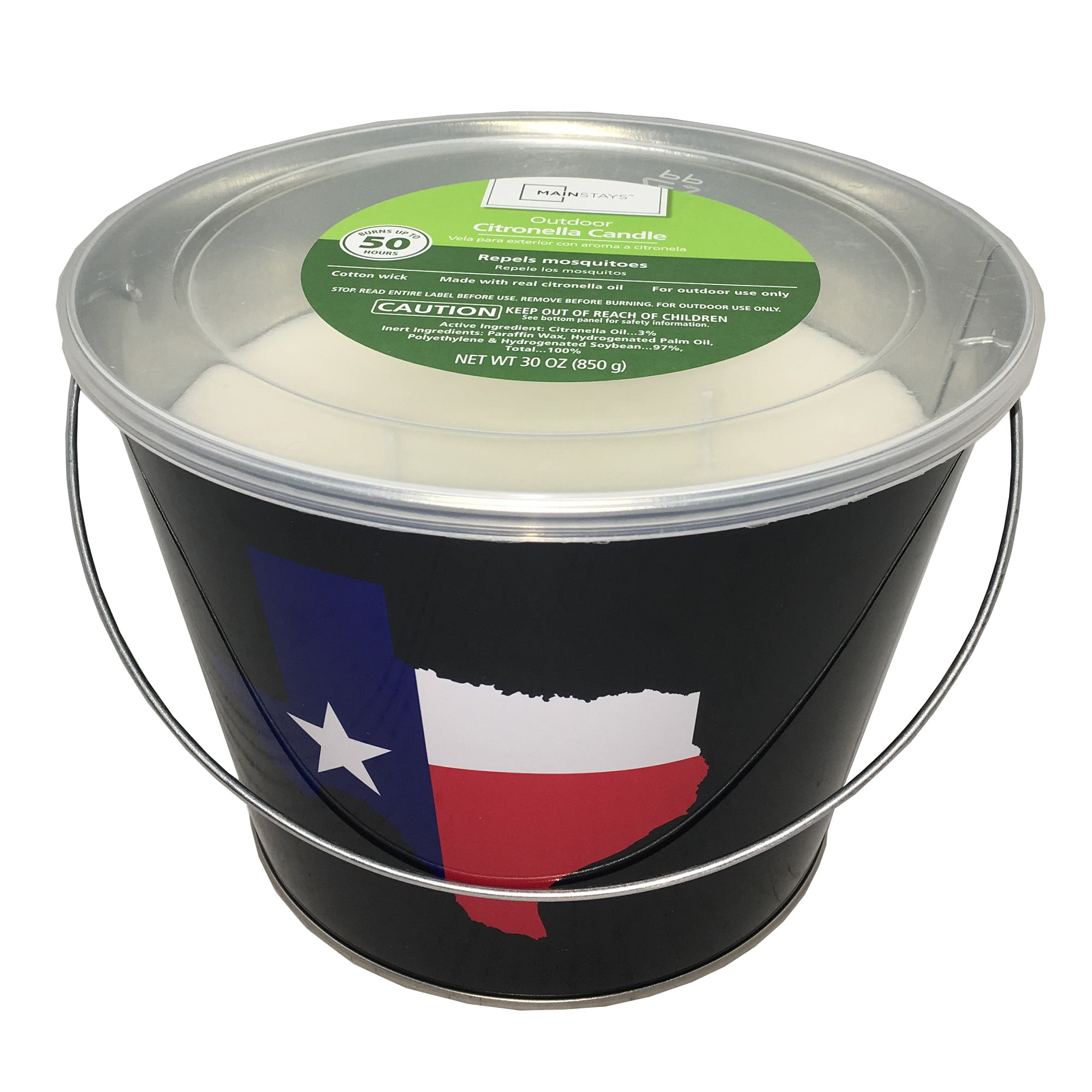 Mainstays Outdoor Citronella Bucket Candle, 30oz, Multiple Colors