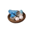 thumbnail image 2 of Nido de pájaro artificial Pájaro de Pascua Decorativo Césped Artes Pájaros Escultura Ornamento para jardín Micro Paisaje Fiesta Decoración Azul CUTICAT Nido de pájaro y huevos, 2 of 8