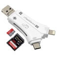 thumbnail image 1 of Lecteur de Carte Externe 4 en 1 USB Micro SD & TF Adaptateur pour iPhone / IPad Mac / Android / Windows PC-Blanc, 1 of 9