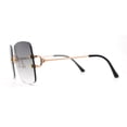 thumbnail image 4 of Classic 90s Rimless Large Rectangle Luxury Sunglasses Gold Smoke, 4 of 4