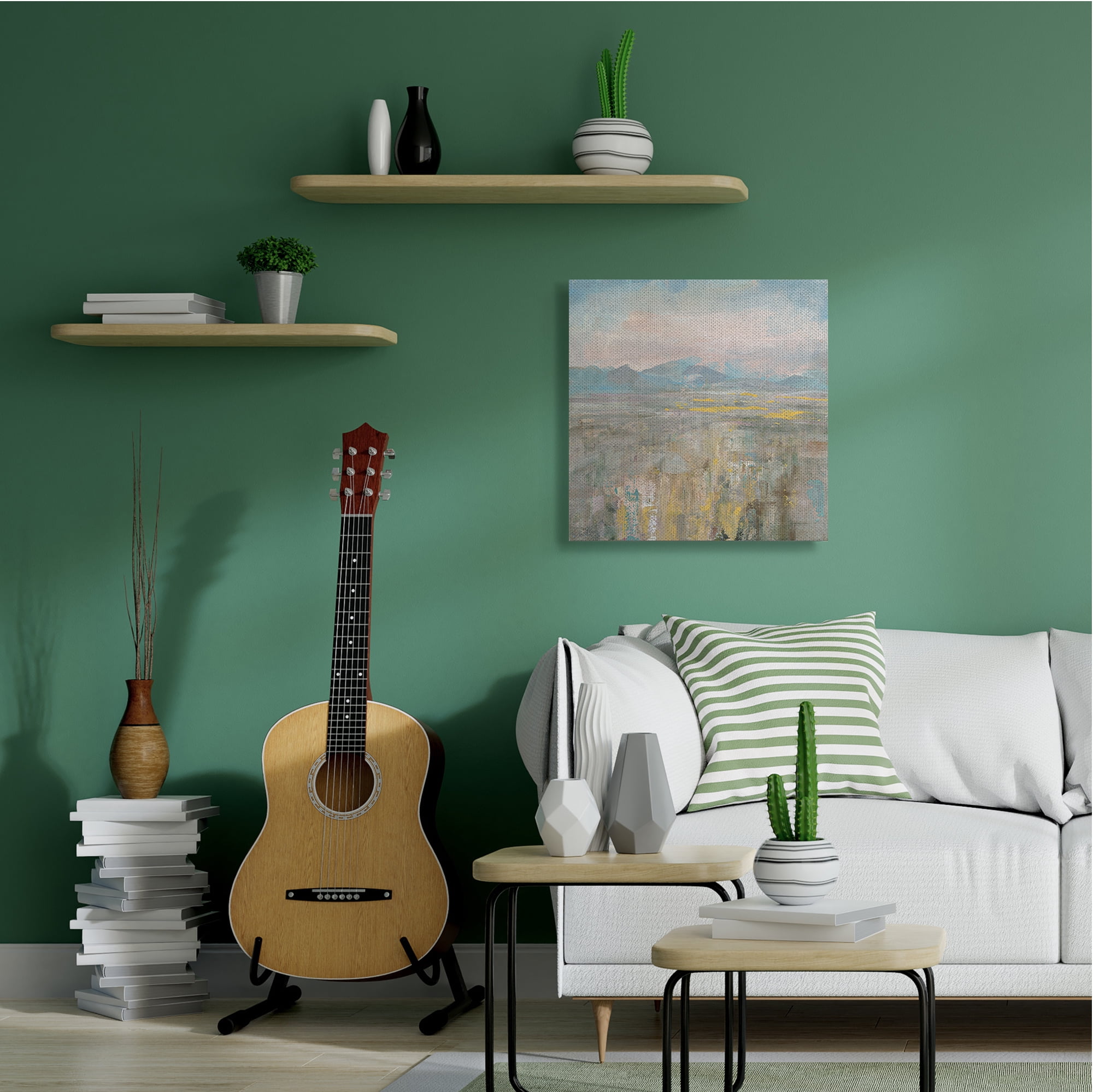 Stupell Industries Abstract Mountain Landscape Soft Blue Brown Pink Canvas Wall Art, 30 x 30, Design by Danhui Nai