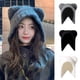 thumbnail image 1 of Gorro de punto con cordones de color liso Skymirror, elástico, resistente al viento, suave, de invierno, con orejas de gato, sin ala, accesorios de moda, 1 of 8