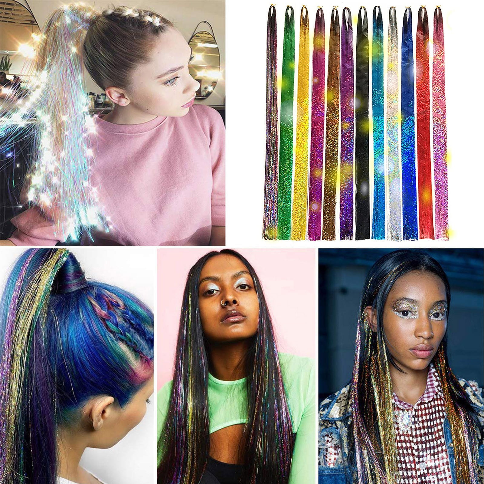 BICOASU 47 Inches Hair Extension-Tinsel 12 Colors 2400 Strands Hair Extensions For Women(Buy 2 Receive 3) BICOASU 47 Inches Hair Extension-Tinsel 12 Colors 2400 Strands Hair Extensions For Women(Buy 2 Receive 3)