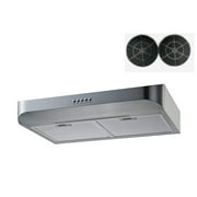 Winflo  30" 301 CFM Convertible Stainless Steel Under Cabinet Range Hood with Charcoal Filters