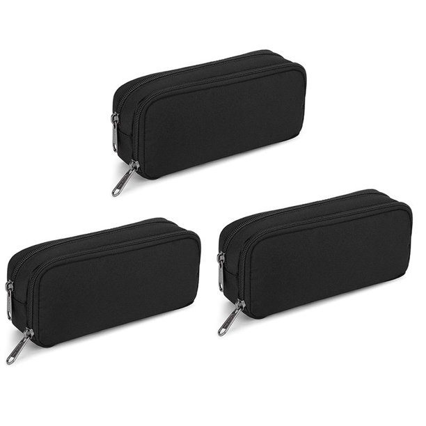 3X Estuche de LáPices de Gran Capacidad, Bolsa de Almacenamiento Oxford, Bolsa para Rotuladores, Bolsa de Papelería Simple, Organizador de Oficina Escolar, Negro