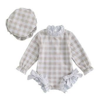 Rhuody Baby Girl Swimsuit 3-6 Months Long Sleeve Swimsuit Romper With Hat Bathing Suit Beach Rash Guard Fashion Rash Guard Sets Khaki