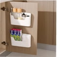 thumbnail image 1 of 2pcs Kitchen Cabinet Door Storage Box,Adhesive Wall Mounted Storage Box,Cabinet/Bathroom/Refrigerator Organizer Box for Sundries, 1 of 4