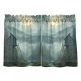 thumbnail image 7 of Yayeee Kitchen Curtains Tier Pair Light Filtering 27"x24" Rod Pocket Short Cafe Window Panel, Forest House, 7 of 7
