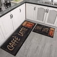 thumbnail image 3 of Coffee Brown Pattern Style Kitchen Mat Washable Non-Slip, Absorbent Mats Set Of 2 for Sink Waterproof Runner Rug for Laundry Room,kitchen Mats 17.7x24+17.7x48inch, 3 of 7