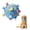 Blue, variant on Cute Cartoon Patterns Dog Squeaky Plush Toy with Straps, 6-Inch Soft Stuffed Ball with Cotton Material and Bell Built-in, Pet Interactive Fetch Toy for Small to Large Dog, Yellow