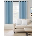 thumbnail image 3 of Light Blue Ombre Blackout Curtains for Bedroom, Farmhouse Blue Gradient Modern Art Room Darkening Window Drapes for Living Room, Thermal Insulated Grommet Curtains, 27.5x39 inch, 2 Panels, 3 of 9