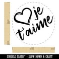 thumbnail image 2 of I Love You in French Je T'aime Heart Self-Inking Rubber Stamp Ink Stamper - Blue Ink - Medium 1 Inch, 2 of 7