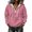 03#Vermilion, variant on Striped Hoodie for Women Corduroy Long Sleeve Quarter Zip Drawstring Hood Kangaroo Pocket Loose Fit Pullover Sweatshirt Casual Streetwear Fall Winter