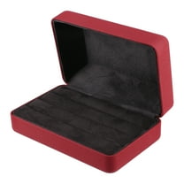 Unique Bargains 1pc PU Leather Multiple Ring Box for Accessories Storage and Display Red