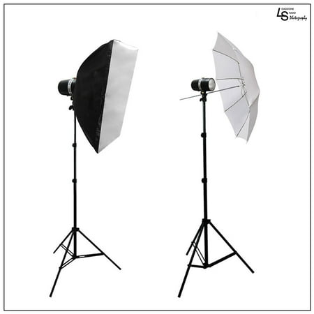 320W Dual Monolight Flash Strobe Head Light Softbox Umbrella Lighting Kit for Photography Videography by Loadstone Studio WMLS0855