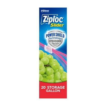 Ziploc Brand Gallon Slider Storage Bags, School Supplies, with Power Shield Technology, 20 Count