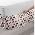 thumbnail image 2 of Sushi Bed Skirt, Yummy Sushi Rolls Japanese Maki and Nigiri Food Rice and Tuna Traditional Meal, Elastic Bedskirt Dust Ruffle Wrap Around for Bedding Decor, 4 Sizes, Multicolor, by Ambesonne, 2 of 2