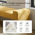 thumbnail image 4 of 58'' Upholstered Bench Chenille Boucle Modern Accent Bench End of Bedroom Entryway Yellow, 4 of 9
