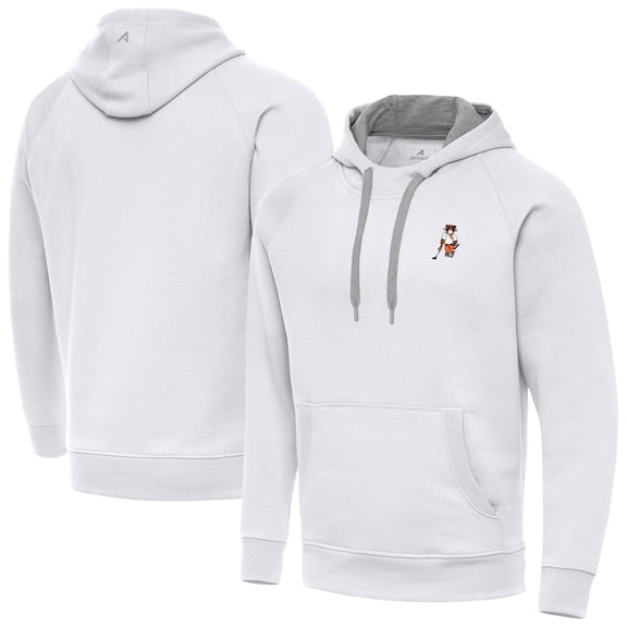 Men's Antigua White Clemson Standing Tiger Golf Victory Pullover Hoodie