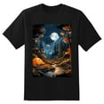 thumbnail image 2 of Plus Size Shirt for Women Black Tops for Women Short Sleeves Shirt for Women Camping Scene In A Forest1 T Shirt Crewneck Shirt for Women 2XL, 2 of 5