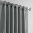 thumbnail image 3 of Pebble Grey Italian Textured Faux Linen Hotel Blackout Curtain (1 Panel), Pebble Grey, 50W X 96L, 3 of 6