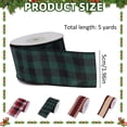 thumbnail image 3 of Goujian Christmas Plaid Wired Ribbon, 5 Yards Burlap Checkered Edge Ribbon, DIY Wreath Bow Gift Wrapping for Xmas Tree Weddings Holiday Home Crafts Decor, 3 of 6